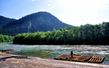 Картинка природа реки озера река горы лес плоты