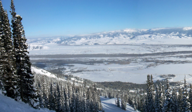 Обои картинки фото grand, teton, national, park, usa, wyoming, природа, зима, горы, снег