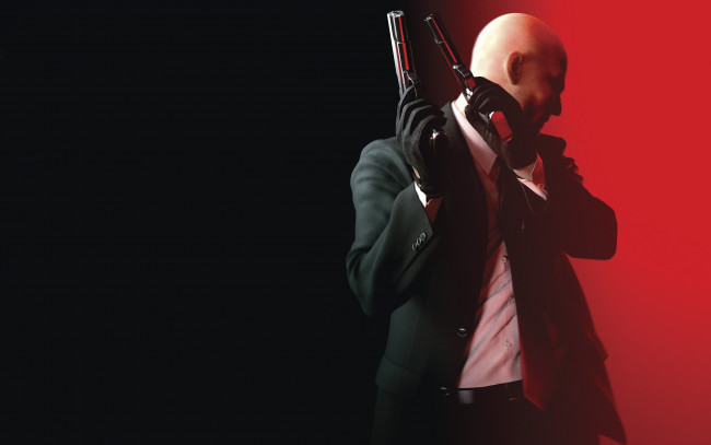 Обои картинки фото hitman, absolution, видео, игры, киллер, лысый, оружие, пистолеты
