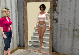 Картинка 3д+графика fantasy+ фантазия дверь девушки