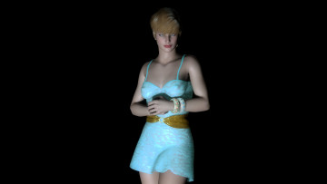 Картинка 3д+графика people+ люди платье пояс взгляд девушка