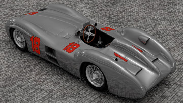 Картинка автомобили 3д mercedes 1955 w196 streamline