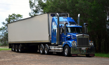 Картинка kenworth автомобили truck company грузовые автобусы сша колеса фура сила скорость трасса лето запчасти