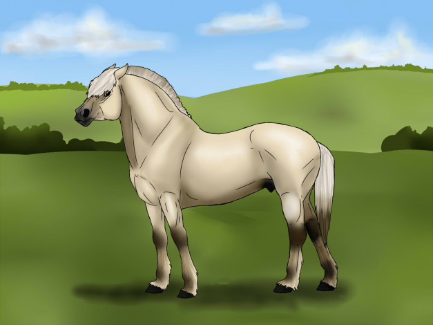 Обои картинки фото рисованные, животные,  лошади, лошадь