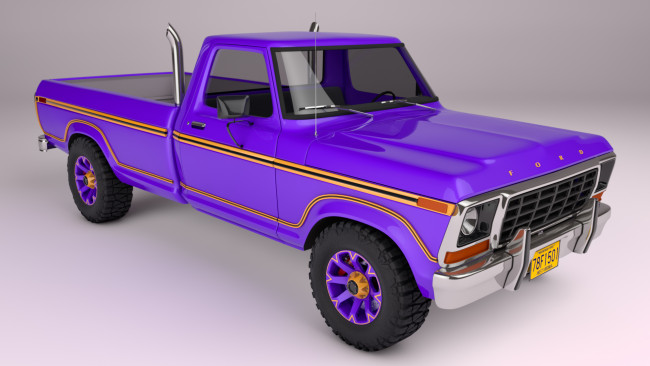 Обои картинки фото автомобили, 3д, 1978, ford, f150