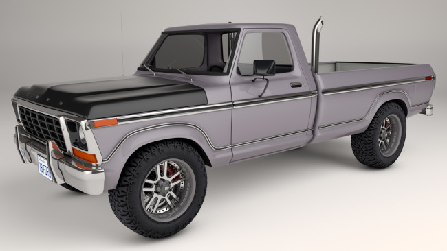 Обои картинки фото автомобили, 3д, f150, ford, 1978