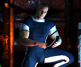 Картинка 3д+графика люди+ people костюм мужчина взгляд