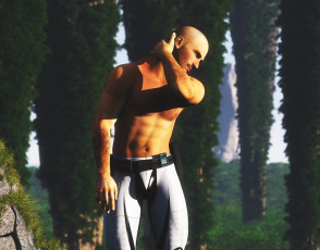 обоя 3д графика, люди , people, мужчина, тело, мускулы, грудь, парень