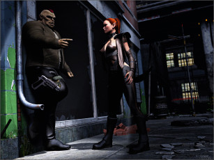 Картинка 3д+графика эльфы+ elves оружие ночь улица эльфы