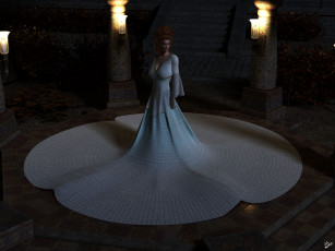 Картинка 3д+графика эльфы+ elves платье девушка фон взгляд