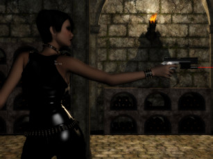 Картинка 3д+графика фантазия+ fantasy оружие фон взгляд девушка