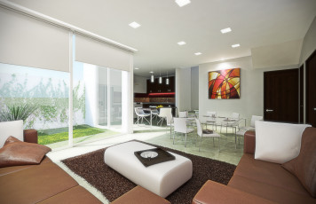 Картинка 3д+графика реализм+ realism диван стулья стол