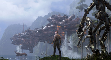 Картинка 3д+графика фантазия+ fantasy пейзаж фантастика парень