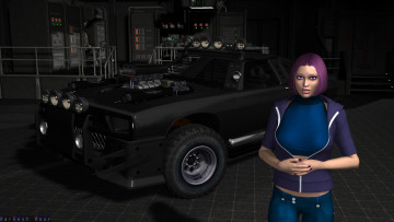 Картинка 3д+графика люди+ people девушка взгляд фон автомобиль