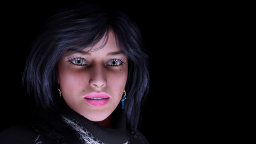Картинка 3д+графика портрет+ portraits фон взгляд девушка
