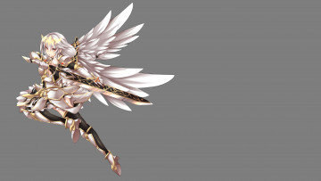 Картинка аниме ангелы +демоны девушка арт доспехи ангел fi-san elesis elsword