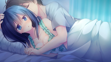 Картинка аниме unknown +другое kimi no tonari de koishiteru девушка парень постель mitsuki motomiya