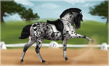 Картинка рисованное животные +лошади лошадь