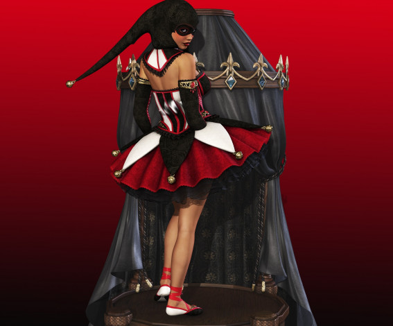 Обои картинки фото 3д графика, люди , people, взгляд, девушка, фон, маскарад