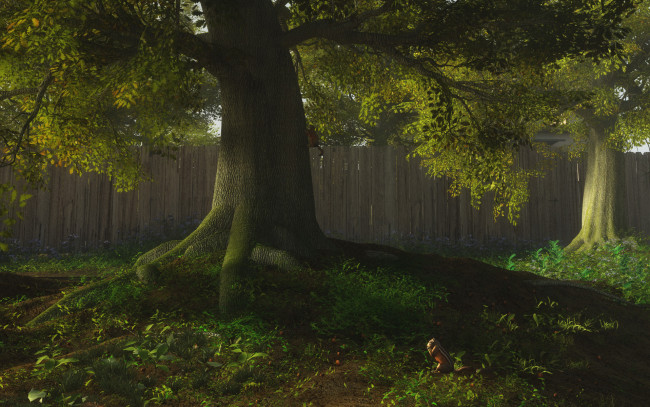 Обои картинки фото 3д графика, природа , nature, забор, дерево