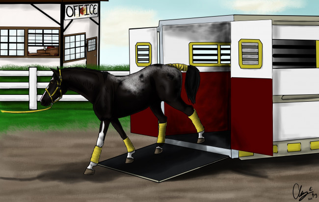 Обои картинки фото рисованное, животные,  лошади, лошадь