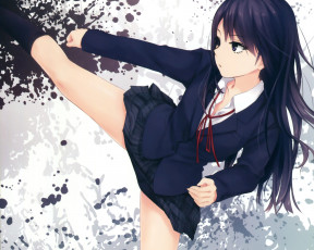 Картинка аниме unknown +другое девушка удар