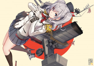 Картинка аниме kantai+collection kantai collection kashima kancolle арт оружие девушка akasaai