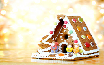 Картинка праздничные угощения пряничный домик