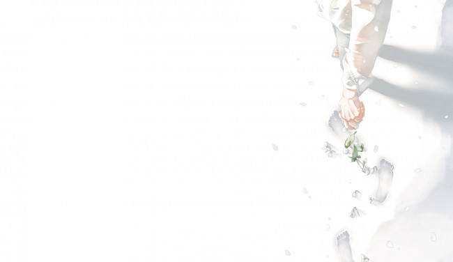 Обои картинки фото рисованное, минимализм, рука, re, art, цветы, следы