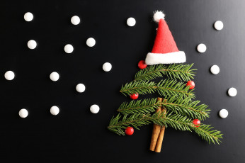 Картинка праздничные -+разное+ новый+год фон новый год шапка ель