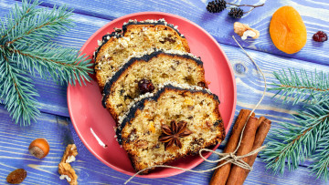 обоя праздничные, угощения, корица, курага, пирог, рождественский