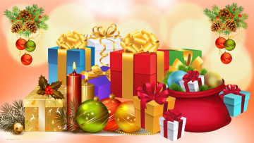 Картинка праздничные векторная+графика+ новый+год подарки