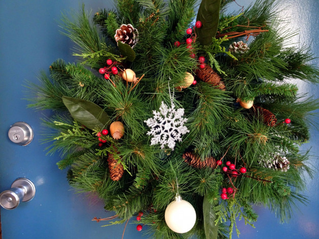 Обои картинки фото праздничные, украшения, рождественский, венок