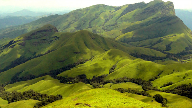 Обои картинки фото kudremukh mountain range, india, природа, горы, kudremukh, mountain, range
