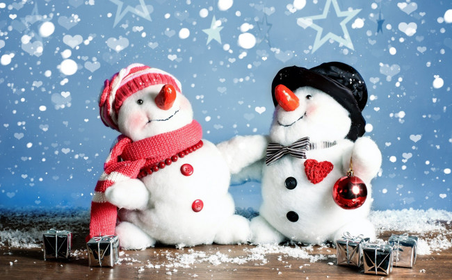 Обои картинки фото праздничные, снеговики, забавные