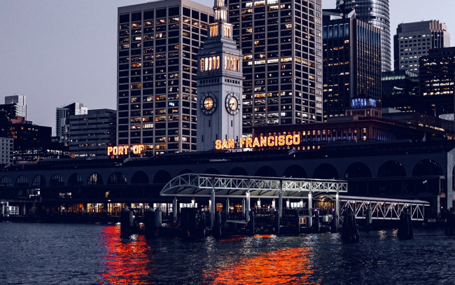 Обои картинки фото города, сан-франциско , сша, причал, река, порт