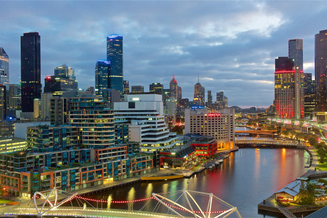Обои картинки фото melbourne, города, мельбурн , австралия, небоскребы, панорама