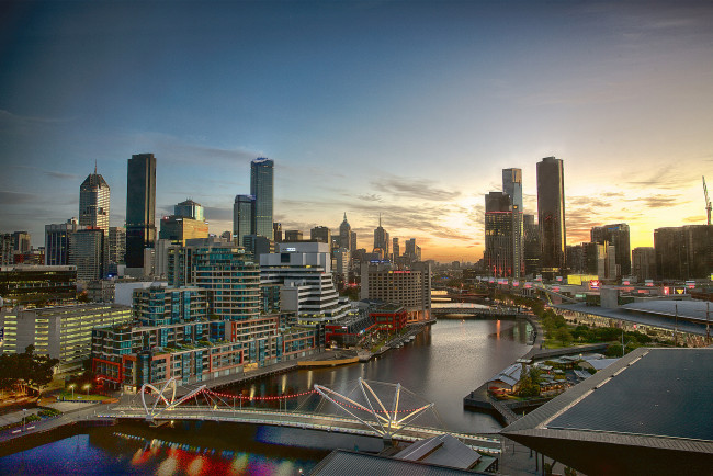 Обои картинки фото melbourne, города, мельбурн , австралия, небоскребы, панорама