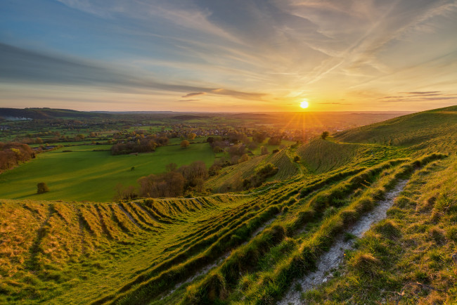 Обои картинки фото природа, восходы, закаты, простор