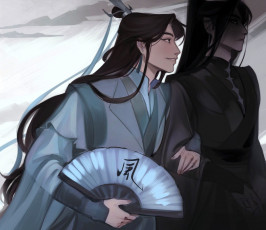 Картинка аниме tian+guan+ci+fu персонажи веер