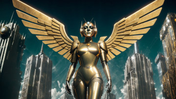 Картинка фэнтези роботы +киборги +механизмы нейросети графика нейроарт ai art нейронные сети рисунки нейро искусство