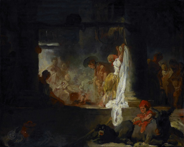 Обои картинки фото рисованное, jean-honor&, 233,  fragonard, жан, oноре, фрагонар, прачки, музей, изобразительных, искусств, руан