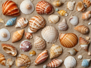 обоя разное, ракушки,  кораллы,  декоративные и spa-камни, морские, много