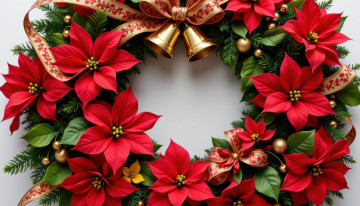 Картинка автор+wp+stl 3д+графика праздники+ holidays рождественский венок банты колокольчики