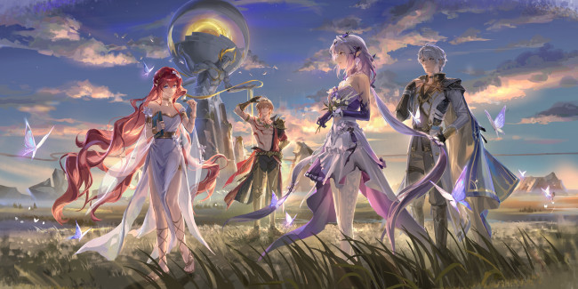 Обои картинки фото аниме, honkai,  star rail, девушки, парни