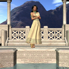 Картинка 3д графика people люди девушка гора