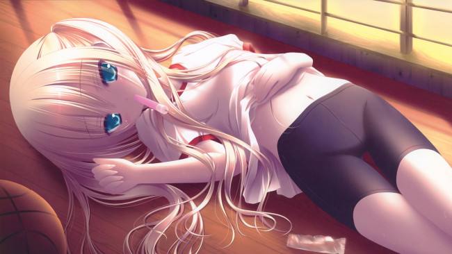 Обои картинки фото аниме, *unknown, другое, лежит, мяч, девочка, tinkerbell