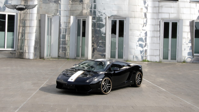 Обои картинки фото автомобили, lamborghini, черный, здание