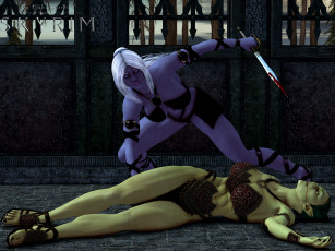 обоя unconscious poser, 3д графика, fantasy , фантазия, существа, кровь