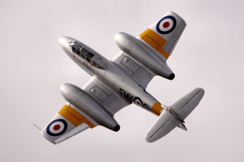 Картинка авиация 3д рисованые v-graphic gloster meteor истребитель реактивный британский полет